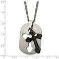 thumbnail image 2 of Titanium Brushed Fancy Lobster Closure Black Plated Moveable Religious Faith Cross Necklace 22 Inch 22mm Wide Pendant Ne, 2 of 2