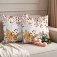 thumbnail image 2 of Orange Pumpkins Fall Outdoor Waterproof Pillow Covers, Thanksgiving Botanical Autumn Decorative Square Throw Pillowcase Sofa Cushion Sham for Patio/Couch/Chair, 16"x16" 2 Pack, 2 of 8