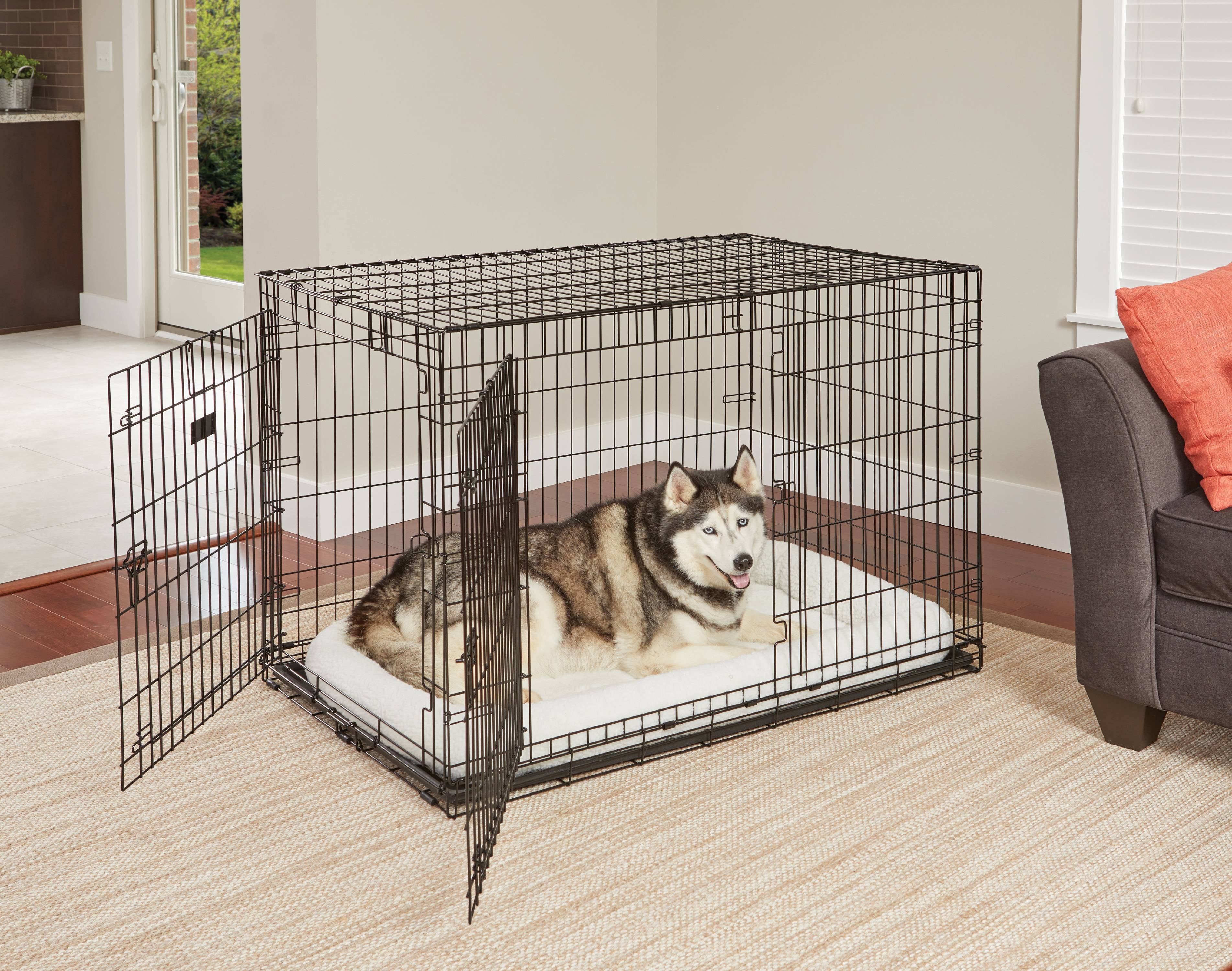 MidWest Deluxe QuietTime Bolster Pet Bed Crate Mat Fleece 48 Walmart