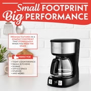 Gourmia 5 Cup Programmable Drip Coffee Maker with Brew Later, Black