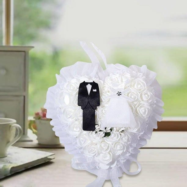Encaje Boda de boda Interior Decorativo Encaje blanco Romantico almohada de amor Yuyangstore Almohada de boda Walmart en linea