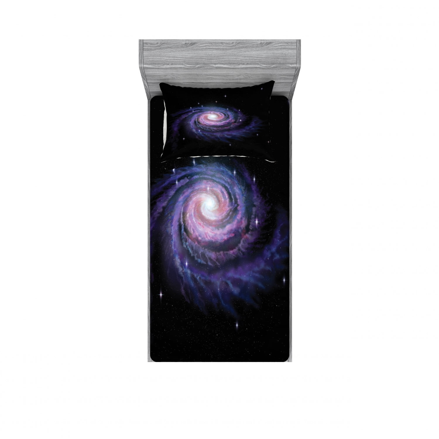 Galaxy Bedding Set with Sheet & Covers, Celestial Dust Votex Spiral