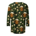 thumbnail image 4 of St Patricks Day Shirt for Women, Ladies Tops and Blouses 3/4 Sleeve, Round Neck Tee Shirts Ladies' 3/4 Sleeved Round Neck T Shirt St. Patrick's Day Printed Tops Shirts, 4 of 5