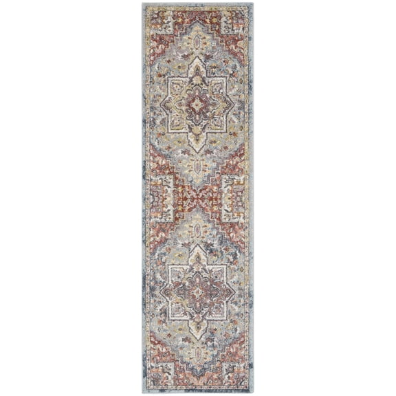 Nourison Juniper JPR04 Indoor only Area Rug - Blue/Multicolor 2'2" x 7'6"