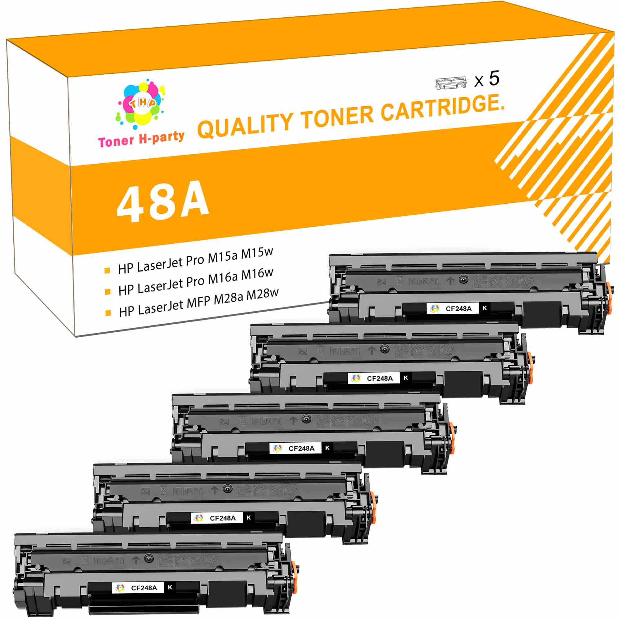CF248A Black Toner Cartridge Replacement for Laserjet Pro M15a M15w MFP M28a MFP M28w MFP M29w MFP M30w MFP M31w Printer Ink Cartridge 1 Pack 48A Toner Compatible for HP 48A