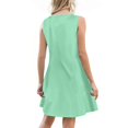 thumbnail image 5 of Bodycon Dresses For Women, Tank Sundress Casual V Neck Sleeveless Button Down Beach Dress With Pockets Black Funeral Dresses Women Mini Summer Cute Dresses Clothes Dresses (L, Mint Green) ZMTing, 5 of 5