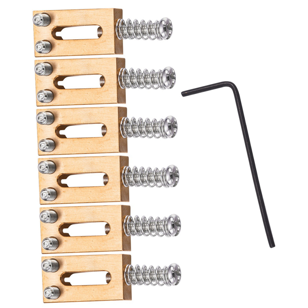 AURARMLET 6Pcs Metal Guitar Bridge Saddles with Precise Manufacturing for Tremolo Bridge System