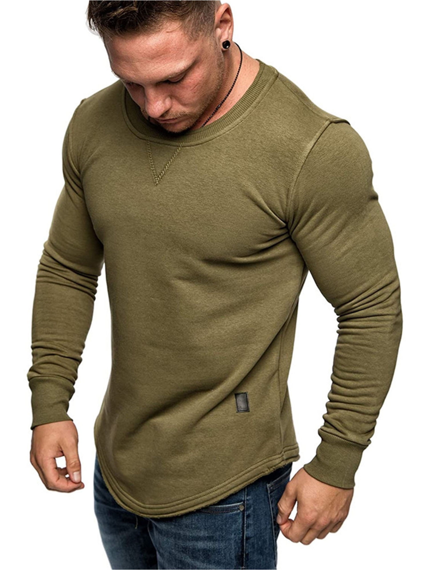 Athletic Works Mens and Men's Active Performance Long Sleeve Crew Neck ...
