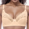 thumbnail image 3 of DuoJiaJ Womens Adjustable Youth Large Size Lace Bra Steel Ring Thin Bra Underwear Push Up Bras Beige, 3 of 4