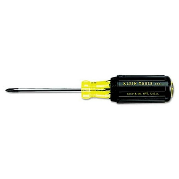Kln Profilated Phillips-Tip Cushion-Grip Screwdriver - Black/Yellow - No 1