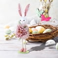 thumbnail image 5 of Fasiaou Large Flower Bunny Figurine Easter Ornament for Home Desktop and Shelf Decoration Displays,Pink, 5 of 6
