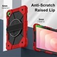 thumbnail image 4 of Funda Resistente a Golpes para Samsung Galaxy Tab S11, Funda Protectora de Silicona + Capa de PC Anti Caída con Asa Giratoria de 360°, Soporte, Correa para el Hombro, Rojo, para Galaxy Tab S11, 4 of 9