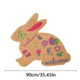 thumbnail image 3 of Outdoor Easter Bunny Doormat, 36 Inch Welcome Rabbit Door Mat with Non Slip Rubber Backing, Cute Front Porch Entryway Rug for Spring Holiday Decor, Indoor Outdoor Use, 3 of 8