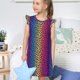 thumbnail image 4 of Balery Leopard Neon Rainbow Gradient Camisón de princesa para niñas, pijama de algodón con mangas abullonadas, suave y bonito.-Medium, 4 of 6