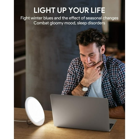 TECHVILLA Light Therapy Lamp,Happy Bright White Lamps Adjustable Brightness Touch Control