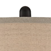 Regency Hill Ben Rustic Farmhouse Table Lamps 25 High Set of 2 Dark Bronze Metal Beige Linen Drum Shade for Bedroom Living Room Bedside Nightstand