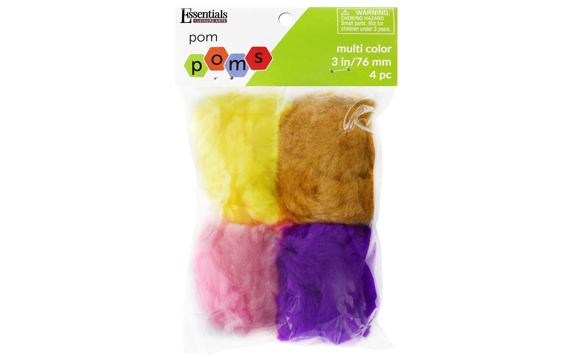 Essentials By Leisure Pom Pom 3' Multi 4pc