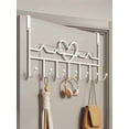 thumbnail image 4 of 1pc 7-Hook Over The Door Organizer - Metal Wall-Mounted Rack, Coat/Towel Hanger for Clothes, Hats, Wallets, Bathrobes - Home Decor Storage, 4 of 9