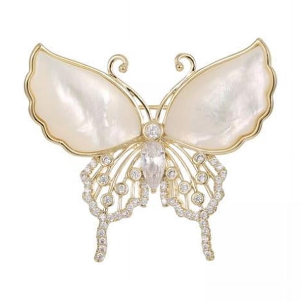 Broches de mariposa Yuyangstore decoración de diamantes de imitación 2 piezas