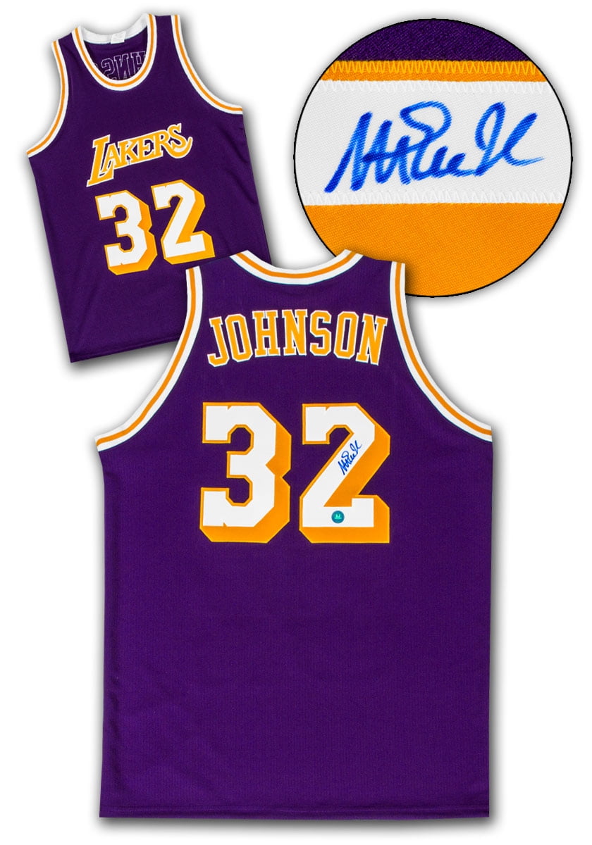 magic johnson signed lakers jersey