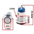 thumbnail image 5 of Interruptor de botón pequeño PBS-33B impermeable con apertura de 12 mm, desbloqueo, circular, de restablecimiento automático, con cable terminal XH2.54 mm, 5 of 5
