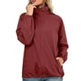 thumbnail image 3 of EIMELI Imperméable Femmes Vestes Imperméables Légères à Capuche Extérieure Emballeable Coupe-Vent (Noir M), 3 of 5