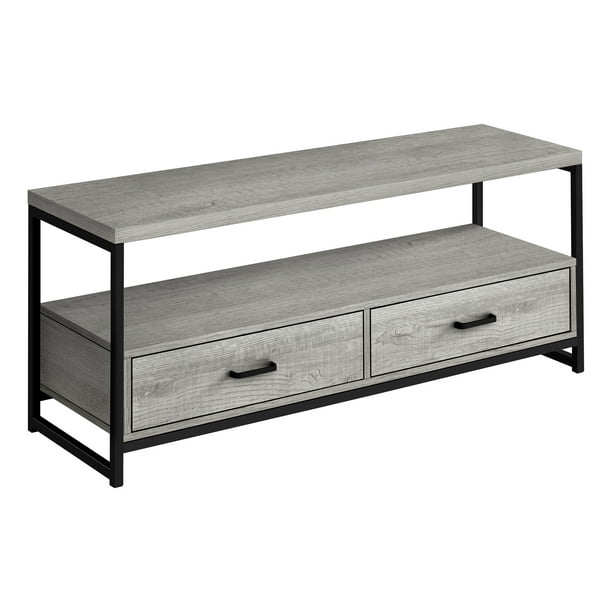 Monarch Specialties Tv Stand 48"L/Grey/Black Metal