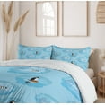 thumbnail image 6 of Ambesonne Winter Duvet Cover Sets, Penguins and Snow Glaciers, 2-Queen, Sky Blue Dark Grey, 6 of 7