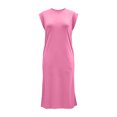 thumbnail image 6 of Tqcoqu Women's Crew Neck Sleeveless Midi Tank Dresses,Loose Split Hem Casual Long Dress with Side Pockets for Daily Wear,Watermelon Red Women's S-XXL, 6 of 6