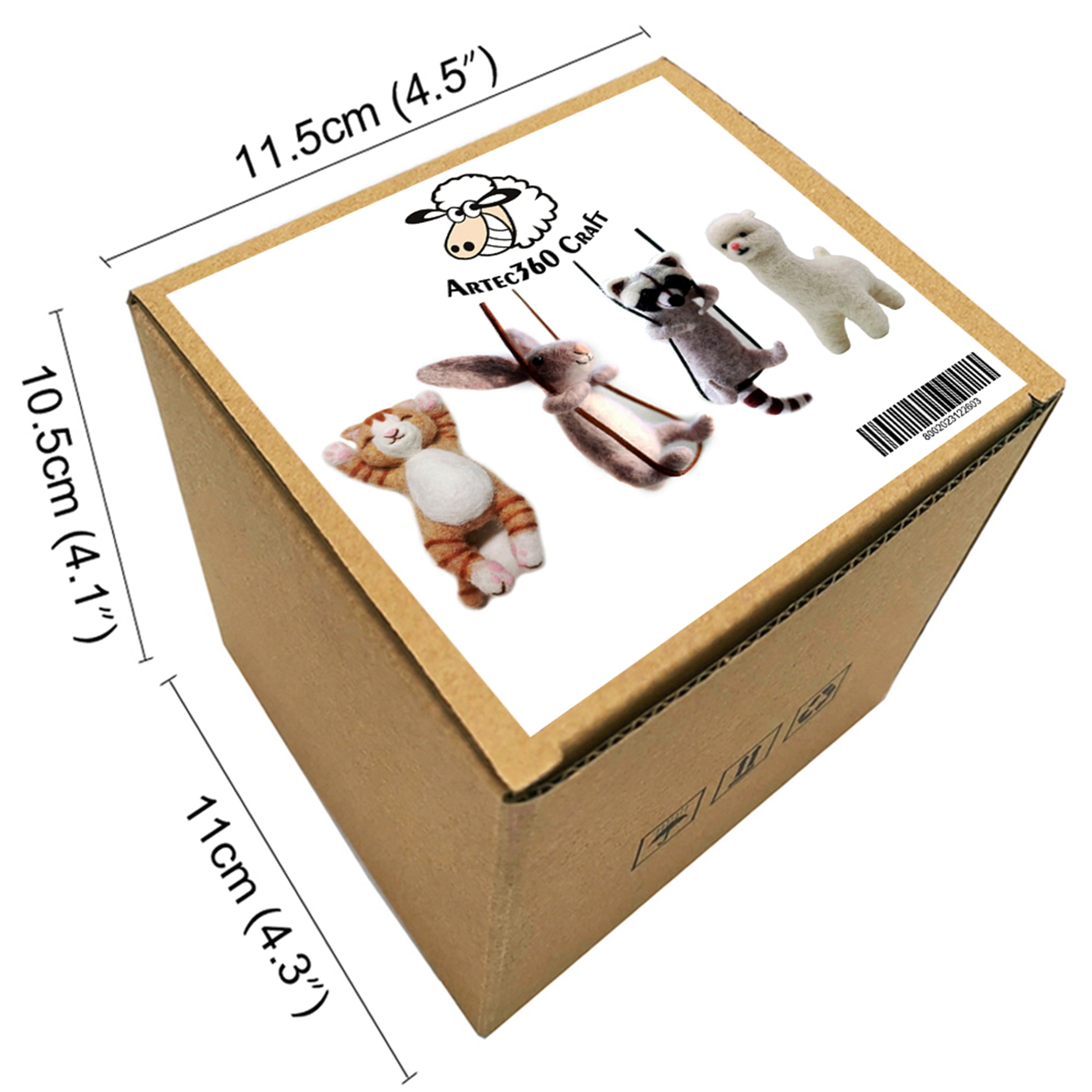 4 Animal Beginner Needle Felting Kits - We Are Friends - 4 inch DIY Craft Kit for Christmas Day