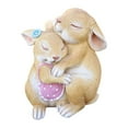 thumbnail image 4 of koolsoo 2 Pcs Figurines d'Animaux Statue de Jardin Mignonne en Résine Simulée Décoration pour Jardin Rose, 4 of 9