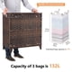 thumbnail image 4 of Cesto para la ropa sucia con 3 bolsas con forro extraíbles; Cesto para la ropa sucia de ratán tejido a mano de 132 L con tapa y patas elevadas; Cesto para ropa con asas laterales; Clasificador de ropa, 4 of 5