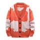 thumbnail image 1 of Suéter tipo cárdigan informal de punto cable con botones y cuello chal de manga larga para hombre de Umfun, color naranja, talla M, 1 of 4
