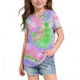 thumbnail image 4 of Camisetas de Cuello de Tripulación de Manga Corta para Mujeres Camiseta Impresa Clásica Cuello Redondo Top Versátil Casual para Niños Grandes de Edades 3-14, 4 of 5