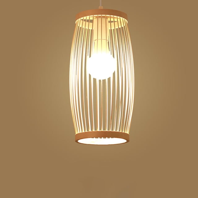 Lámpara colgante Colco Retro individual linterna de bambú 16x33CM luz colgante de bambú