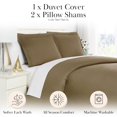 thumbnail image 2 of Neutral Solid Color 3-Piece Duvet Cover Set by Southshore Fine Linens, 2 of 8
