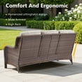 thumbnail image 5 of Opohoro 72" Outdoor Wicker Patio Sofa with Cushions, 3-Seat PE Rattan Couch for Porch, Brown/Beige, 5 of 7