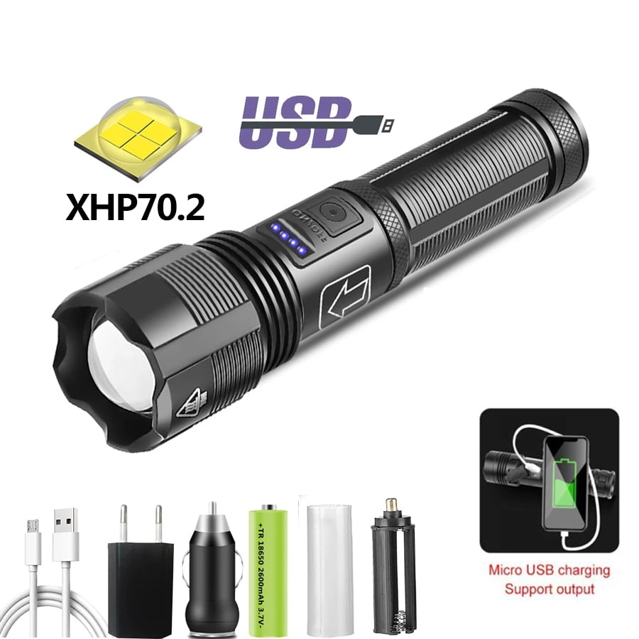 Super Powerful LED Flashlight Outdoor Tactical Torch USB Rechargeable Waterproof 