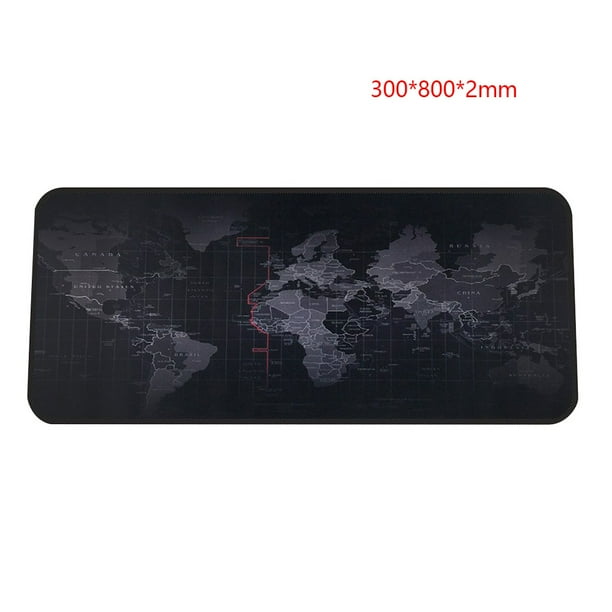 Alfombrilla de ratón de mapa del mundo con borde de bloqueo Alfombrilla de ratón de goma grande Alfombrilla de escritorio para juegos impermeable 300x800x2mm Advancent EL1037-02B