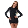 thumbnail image 3 of Traje de baño de una pieza sexy para mujer, traje de baño estampado de manga larga con cremallera para surf y buceo en aguas termales para mujer, 3 of 6