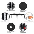 thumbnail image 3 of Heavy Duty 10'x20' Gazebo Party Tent Outside, Waterproof Canopy Tent with 6 Removable Sidewall for Beach Wedding Camping, Durable Outdoor Event Tent for Patio Garden BBQ Shelter, Black, 3 of 7