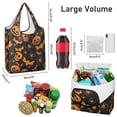 thumbnail image 3 of 5 Pack Foldable Shopping Bag,Halloween Spider Bat Pattern Reusable Grocery Bags with Pockets,Large Reusable Tote Bags with Handles Waterproof & Lightweight, 3 of 6