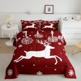 thumbnail image 2 of Manfei Wild Christmas Reindeer Bedding Comforter Set,Xmas Snwoflake Twin Comforter Sets,Red White Bedding Set For Girls Boys,Super Cozy Room Decor Reversible,2 Pieces, 2 of 8