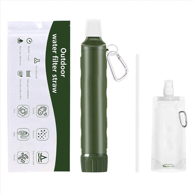Filtro de Agua Potable para Acampar, Pajita, Portátil, Minifiltro para Acampar Al Aire Libre y Hacer Senderismo.