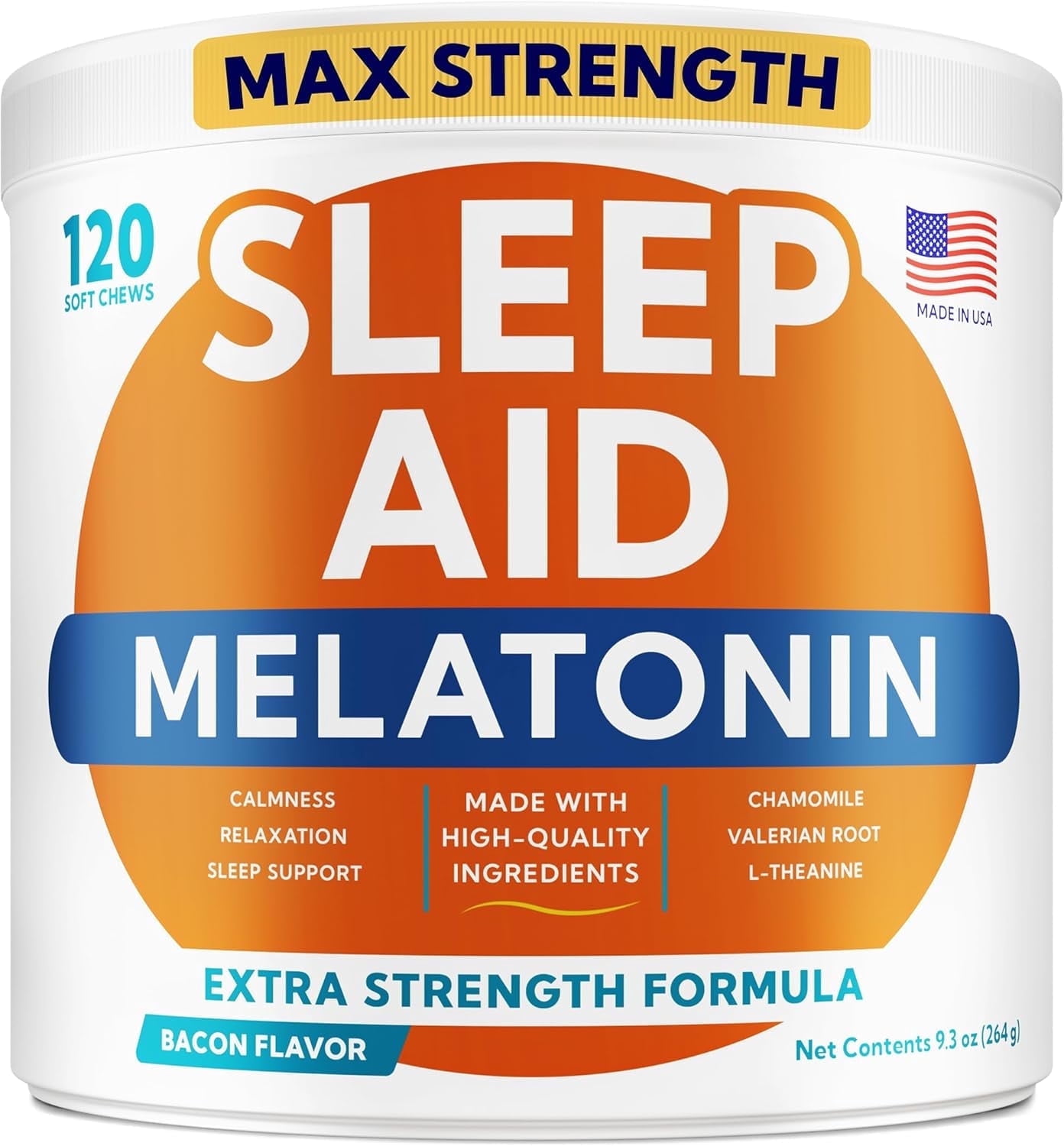 GoodGrowlies Melatonin for Dogs 6mg, Extra Strength Calming Chews 