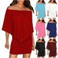 thumbnail image 1 of Gspmoly Robes d'Été pour Femmes, Mode Femmes Décontractée Unie à Manches Courtes, une Épaule, Robe Moulante Courte, Robes Formelles pour Femmes en Liquidation, 1 of 6