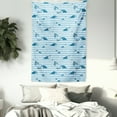 thumbnail image 3 of Striped Tapestry, Turtles and Blue Stripes Abstract Print Aquatic Theme Caretta Ocean Animals Pattern, Wall Hanging for Bedroom Living Room Dorm Decor, 40W X 60L Inches, Blue Navy, by Ambesonne, 3 of 5