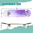 thumbnail image 2 of 31'' Complete Skateboard 7 Layer Canadian Maple Double Kick Deck Skateboards Pastel Ultra Violet Flower Abstract Purple Daisy White Fractal Fine Skate Board for Beginner Adult Gifts, 2 of 5
