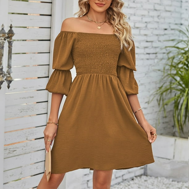 Vestidos color camel cortos sale