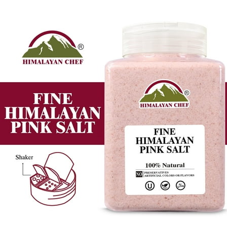 Himalayan Chef Himalayan Pink Salt Fine Grain, Plastic Jar-5 lbs